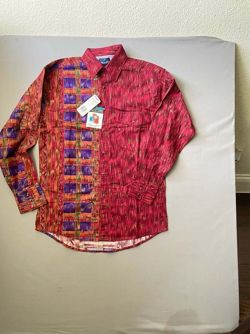 Wrangler Retro Ecotah Geometric Aztec Print Western Snap Shirt M